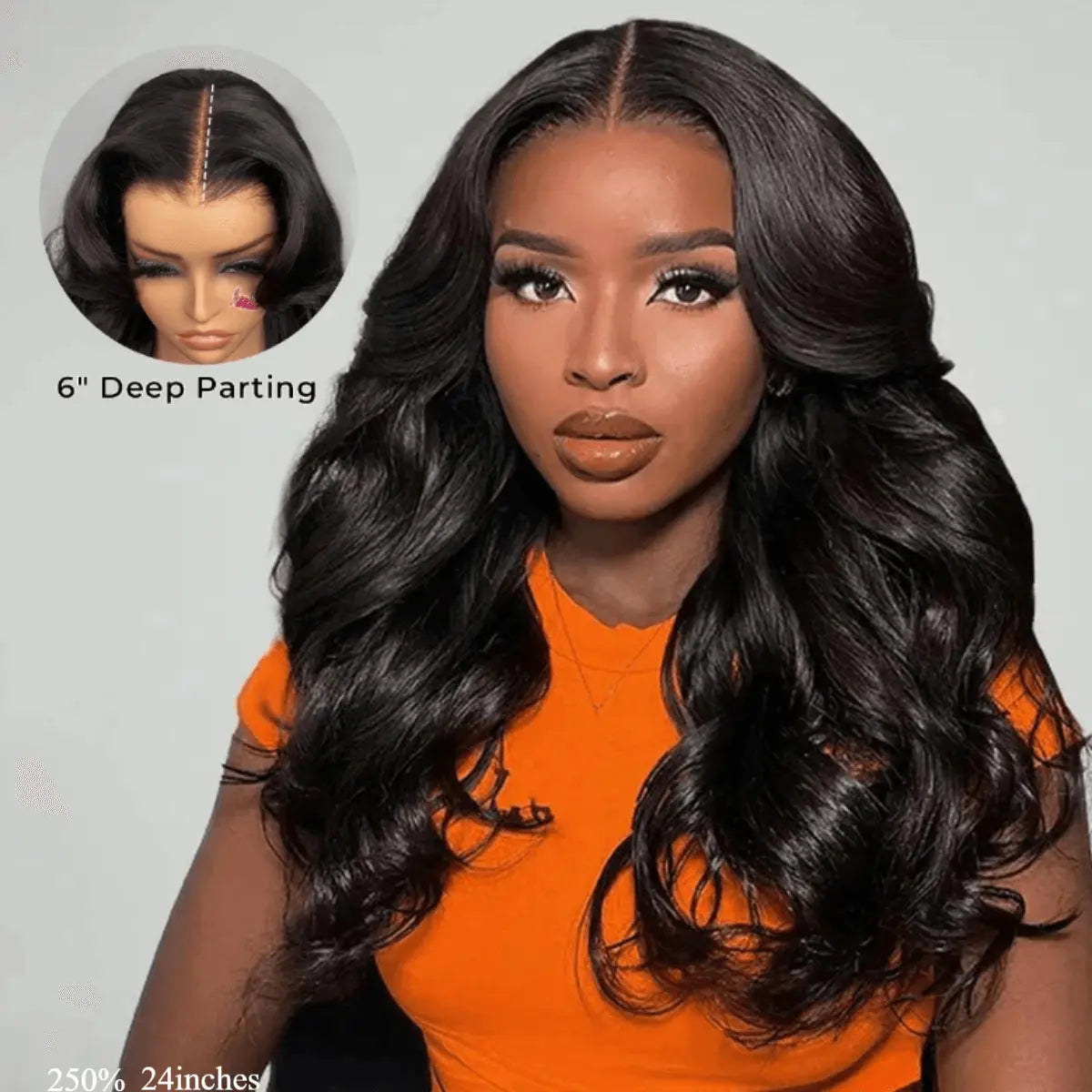 M‑Cap Human Hair Lace Front Wig, Face‑Framing Layered Body Wave With Curtain Bangs, 9x6 Wear‑Go Glueless Frontal Wig, Pre‑Cut HD Lace, Mini Knots for Vacation Hairstyles