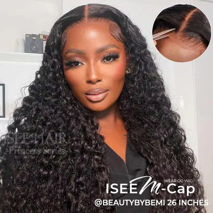 9x6 M‑Cap Wear Go Water Wave Human Hair Wig, Pre‑Bleached Tiny Knots Pre‑Plucked HD Lace Glueless Wig Medium Cap Size