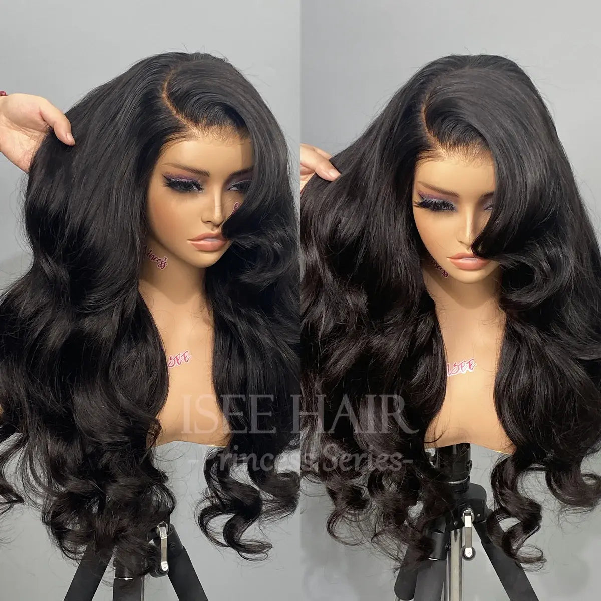 M‑Cap Human Hair Lace Front Wig, Face‑Framing Layered Body Wave With Curtain Bangs, 9x6 Wear‑Go Glueless Frontal Wig, Pre‑Cut HD Lace, Mini Knots for Vacation Hairstyles