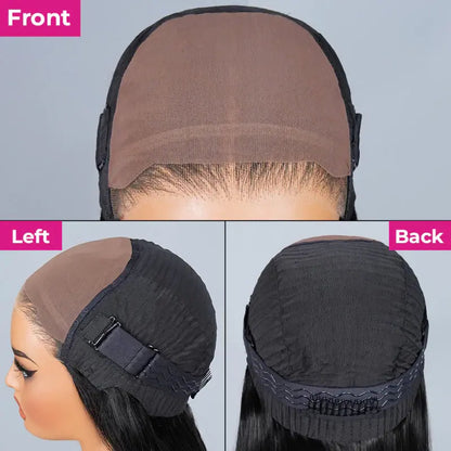 Wear‑Go Kinky Curly Glueless Human Hair Wigs, 6*4 HD Lace Front Wig Pre‑Plucked Tiny Knots Curly Glueless Wig for Beginners