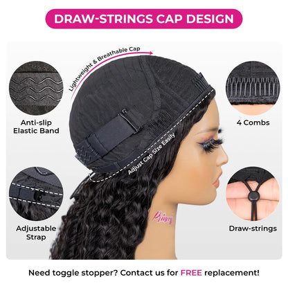 Afro Curly Wear‑Go Half Wig Glueless Human Hair Wig, Invisible Hairline Seamless Flip‑Over Wig With Drawstrings, No‑Lace 10‑Seconds Flip‑Over Wig for Updo & Down Styles, Beginner‑Friendly