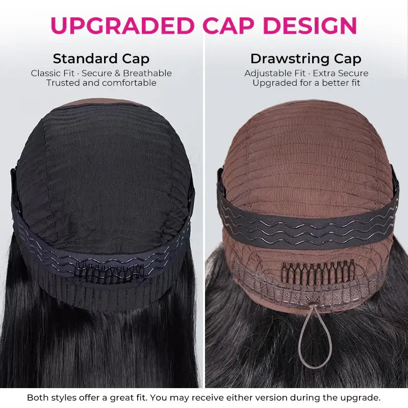 250% Density Wear‑Go 9*6 M‑Cap Straight Glueless Human Hair Wigs, HD Lace Front Wig 180% & 250% Density Pre‑Plucked Tiny Knots Yaki Straight Beginner Friendly With Adjustable Red Elastic Band