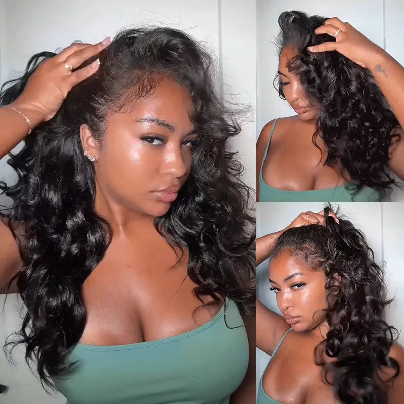 Wear Go Yaki Straight Drawstring Flip‑Over Half Wig, InvisiFit Strap Invisible Hairline Glueless Human Hair Wig