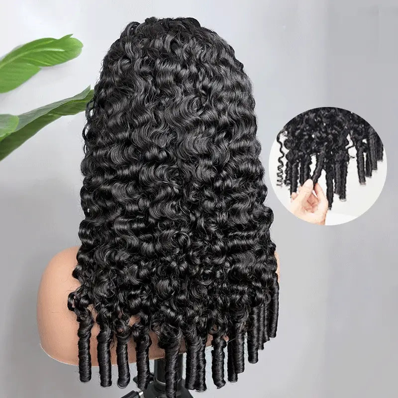 M‑Cap 9x6 Burmese Curly Wear Go Glueless Drawstring Human Hair Wig, 250% Density Pre‑Cut Lace for Beginners