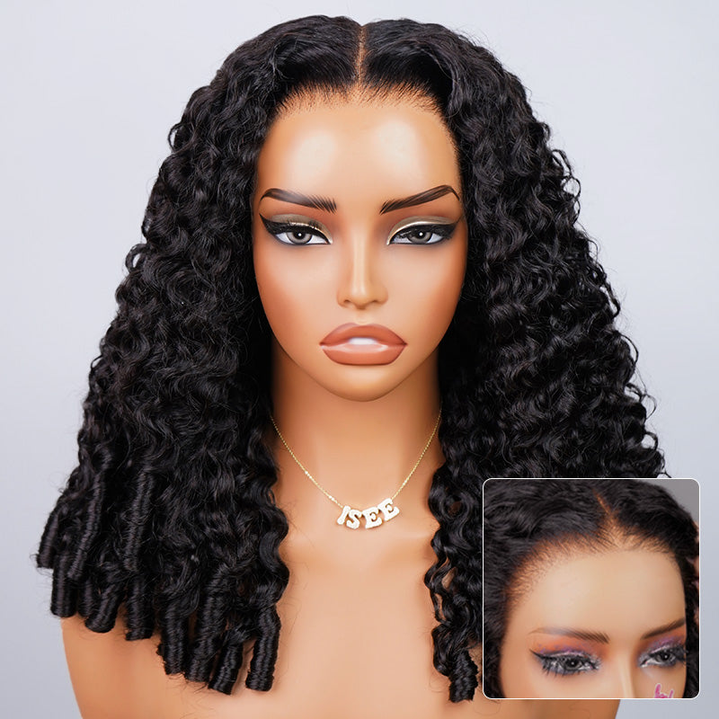 M‑Cap 9x6 Burmese Curly Wear Go Glueless Drawstring Human Hair Wig, 250% Density Pre‑Cut Lace for Beginners