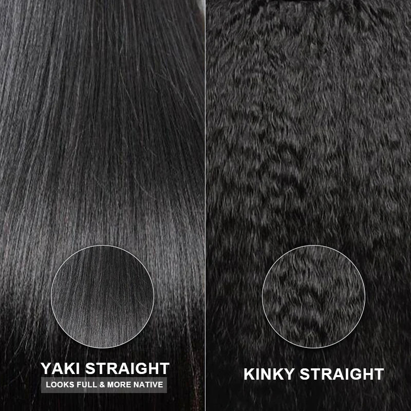 Wear Go Yaki Straight Drawstring Flip‑Over Half Wig, InvisiFit Strap Invisible Hairline Glueless Human Hair Wig