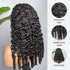 Burmese Curly Half Wig, InvisiFit Strap Human Hair Glueless Wig for Beginners