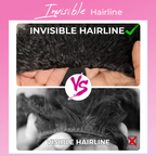 Coily Curly Half Wig, Seamless Kinky Curly Flip Over Wig for Beginners