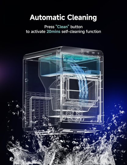 40Lbs Nugget Ice Maker, Ready in 7–10 Mins, Self-Cleaning Pebble Ice Machine