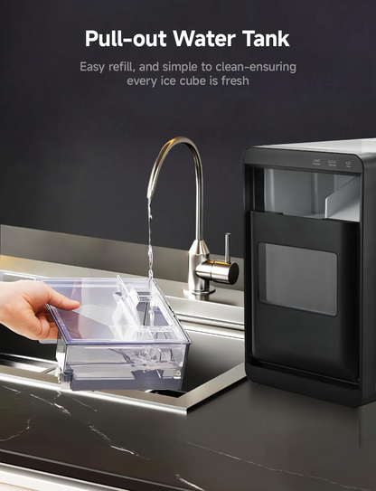 40Lbs Nugget Ice Maker, Ready in 7–10 Mins, Self-Cleaning Pebble Ice Machine