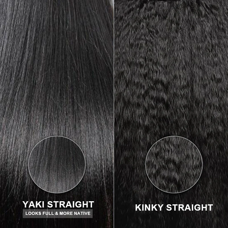 9x6 T‑Part Wear Go Glueless Lace Wig, Yaki Straight Layered Cut Bob Wig Natural Black Deep Part Lace Wig for Women