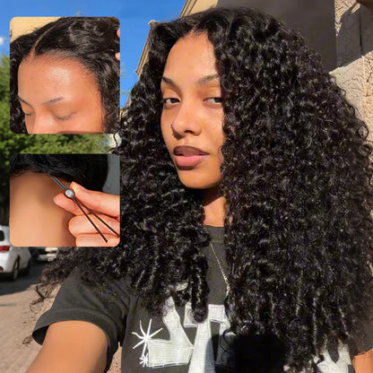 M‑Cap 9x6 Burmese Curly Wear Go Glueless Drawstring Human Hair Wig, 250% Density Pre‑Cut Lace for Beginners