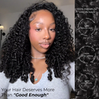 Burmese Curly Half Wig, InvisiFit Strap Human Hair Glueless Wig for Beginners