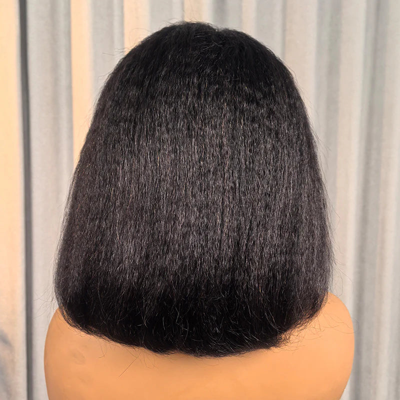 Wear Go Kinky Straight Flip‑Over Half Wig, Invisible Hairline Glueless Human Hair Wig for Beginners