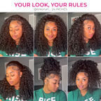 Burmese Curly Half Wig, InvisiFit Strap Human Hair Glueless Wig for Beginners