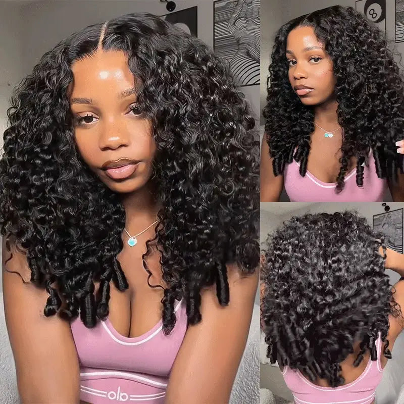 M‑Cap 9x6 Burmese Curly Wear Go Glueless Drawstring Human Hair Wig, 250% Density Pre‑Cut Lace for Beginners