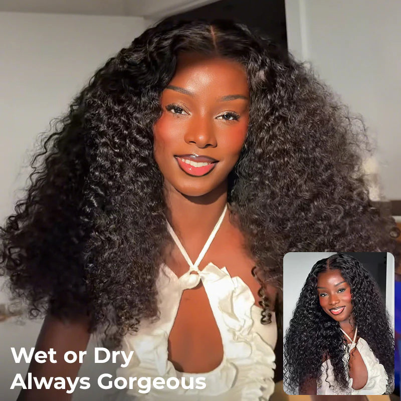 M‑Cap 9x6 Burmese Curly Wear Go Glueless Drawstring Human Hair Wig, 250% Density Pre‑Cut Lace for Beginners