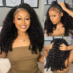 Burmese Curly Half Wig, InvisiFit Strap Human Hair Glueless Wig for Beginners