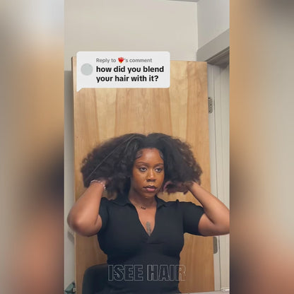 Wear Go Afro Curly Drawstring Flip‑Over Half Wig, InvisiFit Strap Real Invisible Hairline Glueless Human Hair Wig